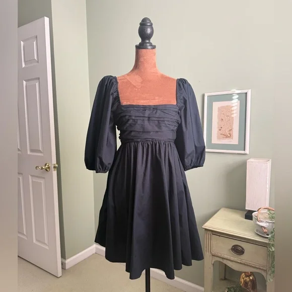 Abercrombie & Fitch | Dresses | Abercrombie Fitch Navy Lantern Sleeve Babydoll  Dress | Poshmark